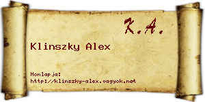 Klinszky Alex névjegykártya